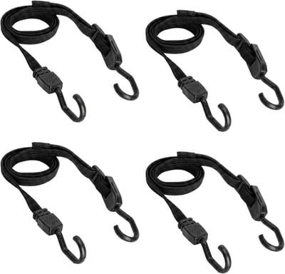 Verstelbare elastische riemen met haken - 4 stuks van 120 cm voor bagage, dekzeilen en bevestiging tot 30 kg
