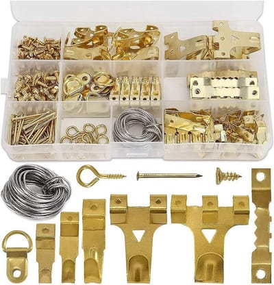 Foto Ophangset - Hanger Kit - Muur Decoratie - 282 Delig - Tot 4.5kg - Goudkleurig