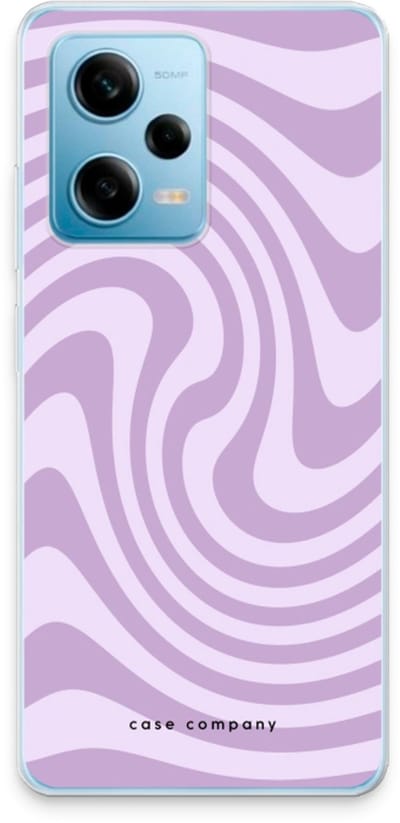 Case Company® - Hoesje geschikt voor Xiaomi Redmi Note 12 Pro 5G hoesje - Swirl Paars - Soft Cover Telefoonhoesje - Bescherming aan alle Kanten en Schermrand