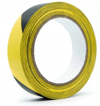 Veiligheidsmarkeringstape Geel Zwart 25 mm 33 m - Waarschuwing