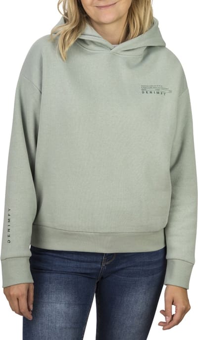DENIMFY Dames Sweatshirt DFEmily regular fit Groen M Volwassenen Hoodie Capuchon Sweatshirt