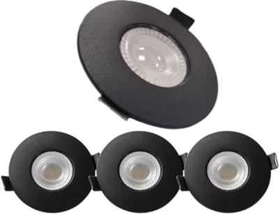 McShine - Set van 4 - LED Inbouwspot IP65 - Badkamerspot - Spatwaterdicht - 4,9W - 3000K - Ø88 mm - Zwart