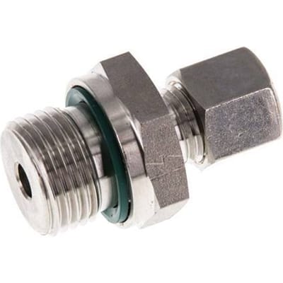 G 1/2'' Buitendraad x 8L RVS Rechte Knelfitting met FKM Afdichting 315 Bar DIN 2353 - FL2S-MO-STFP-012G-08-L