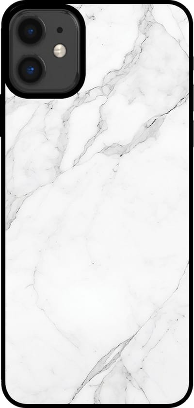 Smartphonica Telefoonhoesje voor iPhone 11 met marmer opdruk - TPU backcover case marble design - Wit geschikt voor iPhone 11