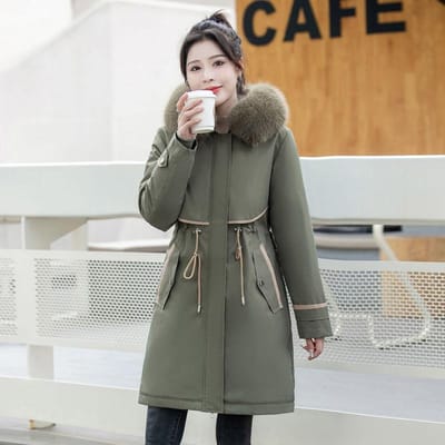 Middellange tot Lange Stijl Overhemd met Afneembare Dikke Binnenvoering Katoenen Jas Winter Dons Katoenen Jas 6XL 175-90