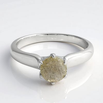 Cavill - Zilveren Ring - 925 Sterling Zilver - 0,5 Ct Ronde Spectroliet uit Roemenië - Smalle Band - Moderne Tijdloze Sieraad - Maat 17
