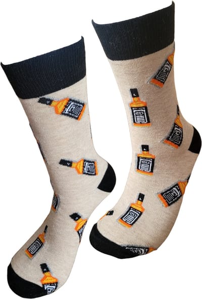 Whiskey sokken - Grappige sokken - Valentijn - Alcohol sokken - Leuke sokken - Vrolijke sokken - Luckyday Socks - verjaardagscadeau man vrouw LuckyDay Socks - Sokken waar je vrolijk van wordt - Maat 37-44