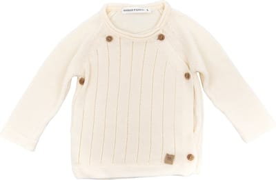 Bamboom Knitted Trui Met Overslag Wit 1 Mnd