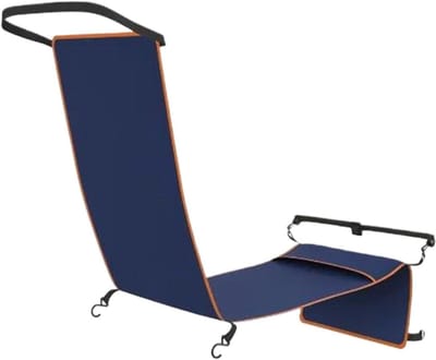 Reisvoetsteun Hangmat - Beensteun Vliegtuig - Comfortabel Reizen - Verstelbaar Gespsysteem - 150x41 cm - Zwart