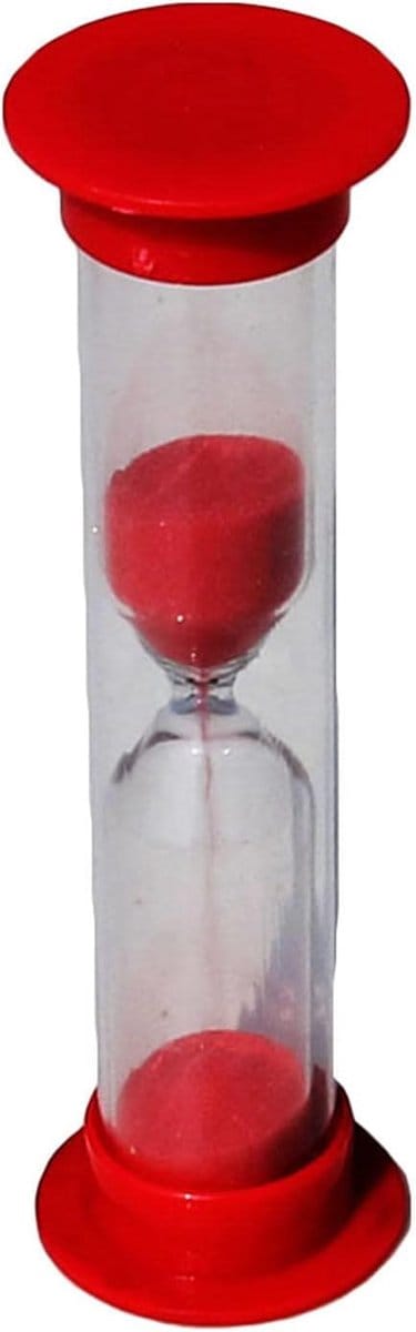 Mini Zandloper - Zandklok Timer - Koken Games Oefening - Handgeblazen Glas - 3 minuten - Rood