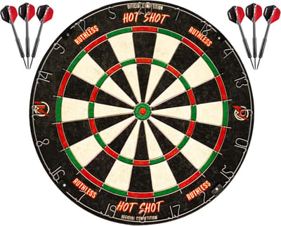 Endurance Sisal dartbord - met ronde draad en stalen tip dartpijlen (DB073) Dartbord
