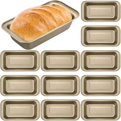 10-Delige Antiaanbak Broodvormen Set - 20x15 cm Rechthoekige Bakvormen voor Cake en Brownies