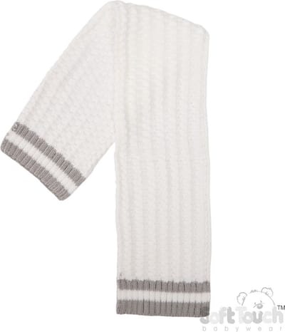 Soft Touch Sjaal - Chevron Acryl - Wit - Maat Small - 30 x 70 cm