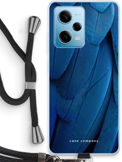 Case Company® - Hoesje met koord geschikt voor Xiaomi Redmi Note 12 Pro 5G hoesje met Koord - Pauw - Telefoonhoesje met Zwart Koord - Bescherming aan alle Kanten en Over de Schermrand