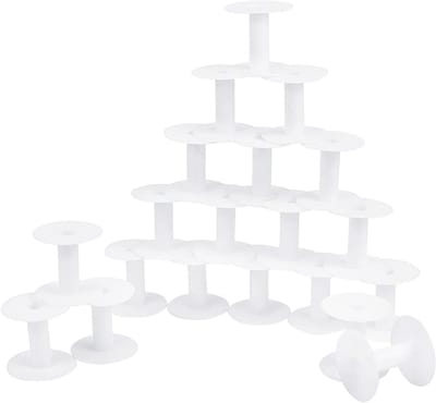 Lege Spoelen - Plastic Klossen - Draden Organiseren - Glad Oppervlak - 20 Stuks - Wit