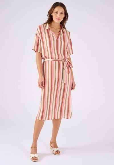 Damart - Jurk van crêpestof zuivere viscose vezels - Dames - Roze - 46