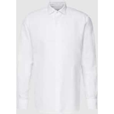 Slim fit premium smokingoverhemd met linnen