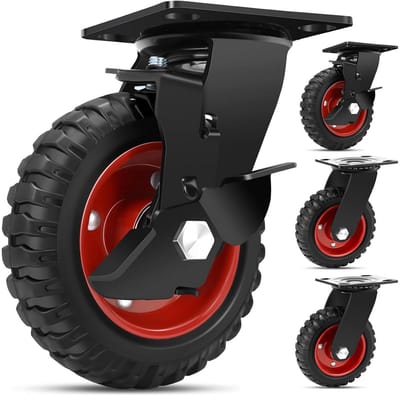 Zware Massief Rubberen Zwenkwielen 150 mm Draagvermogen 800 kg