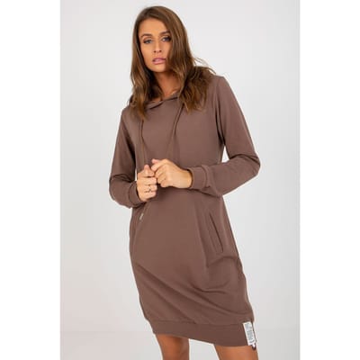 Urban Hooded Ease Dress - Brown / One Size