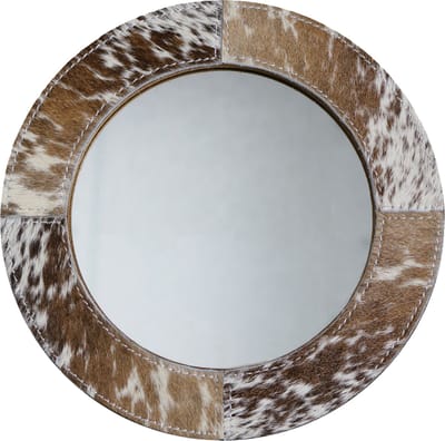 spiegel rond standaard koe bruin/wit 25cm*
