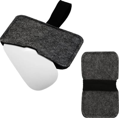 kwmobile draadloze muis beschermhoes geschikt voor Apple Magic Mouse 1 / Magic Mouse 2 / Logitech Pebble Wireless - Computermuis cover van vilt in donkergrijs / zwart