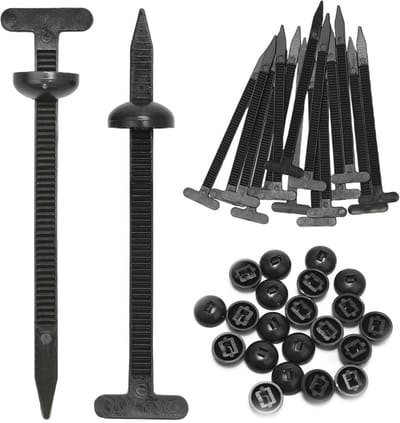 Thijox - 200 stuks universele nylon kabelbinders met carrosserieclip, zelfborgend, zwart, ideaal voor auto-reparaties, lang gebruik, veelzijdig en ste