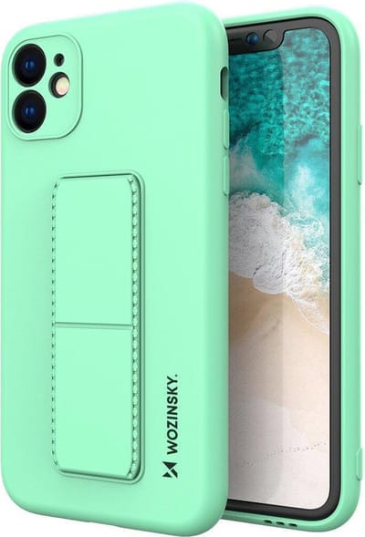 Wozinsky Kickstand Case - Siliconen Hoesje - Samsung Galaxy A72 4G - Mint - Met Staander - Schokbestendig
