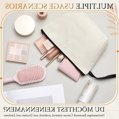 Canvas Opbergzakken voor Cosmetica - Lege DIY Stoffen Tassen voor Kantoor, Cadeaus en Creatieve Projecten - Wit
