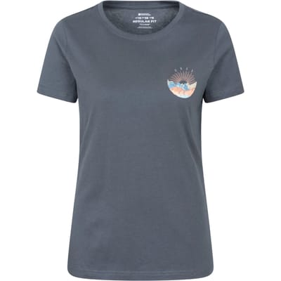 Mountain Warehouse Dames Oban Borstprint Relaxed Fit T-Shirt (Donkerblauw)