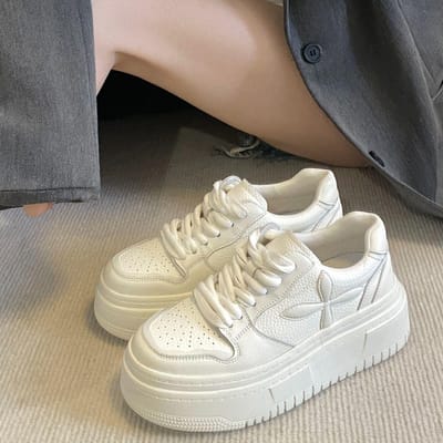 Schoenen Dames Nieuwe Zomer Ademend Veelzijdig Niche Lichtgewicht Platform Casual Sport Board Schoenen 40 wit