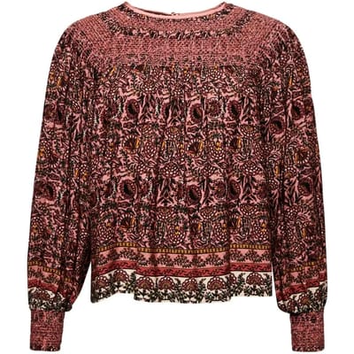 Superdry Printed Smock T-shirt Met Lange Mouwen Roze 2XS Vrouw