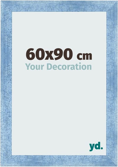 Your Decoration - Fotolijst 60x90 cm - MDF - Helder Blauw Geveegd - Pisa