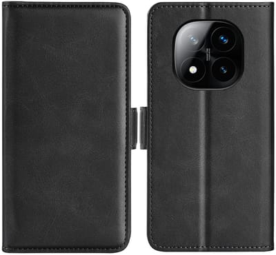 MobyDefend Hoesje - Geschikt voor Xiaomi Redmi Note 14 Pro Plus - Luxe Wallet Book Case (Sluiting Zijkant) - Zwart