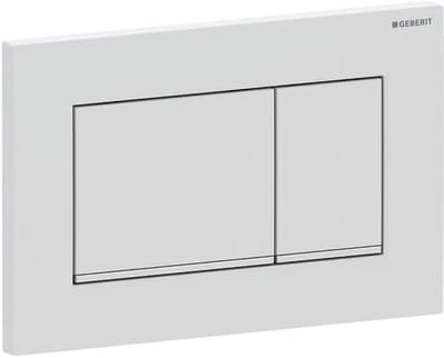 Geberit Sigma20 bedieningsplaat - 2-toets spoeling - rechthoekige knoppen - matwit/easy-to-clean - dualflush - mat wit