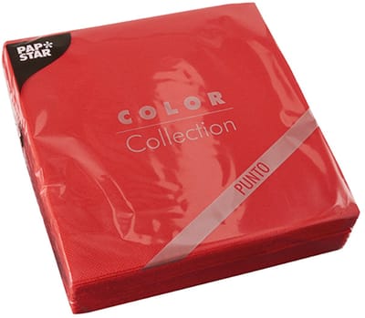 18x 30 Servetten 2-laags PUNTO 1/4 vouw 38 cm x 38 cm rood micro reliëf