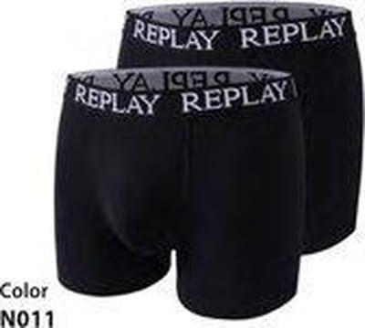 Replay Men´s Boxer Short (2 Pair Box) RP101005 - Black/Black - S