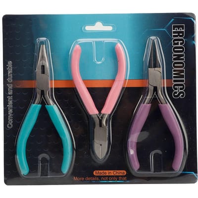 3 stuks Knip- en Diagonaaltang Hand Draadknipper DIY Sieraden Maken Hardware Gereedschapsset blue