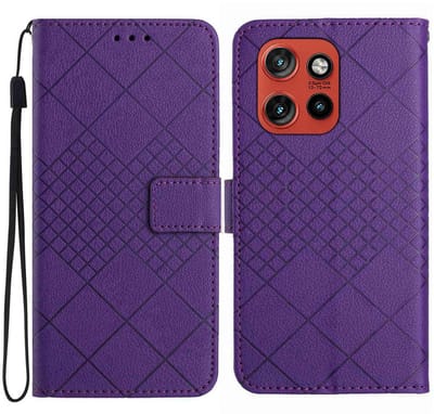 Coverup Hoesje - Geschikt voor Motorola Edge 60 Neo Hoesje - Coverup Rhombus Book Case - Paars