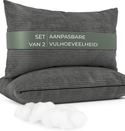 Fluffy Corduroy Sofa Kussens, Set van 2 - Verstelbare Dikte en Zachte Hoes