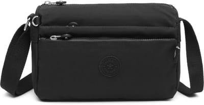 Bagwise® Kleine Schoudertas Dames – Crossbodytas – Waterafstotend – 5 Vakken – 23 cm – 1006 Zwart