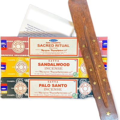 Satya - Lente Wierook Pakket - Sacred Ritual - Sandalwood - Palo Santo - Incense Sticks - wierook stokjes