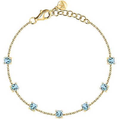 MORELLATO TESORI SAIW305 GOLD-PLATED ARMBAND MET LICHTBLAUWE ZIRKONIA'S 1 STUK