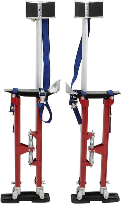 Gipsplaat Stelten - Verstelbare Stelten - Schilderen Ophangen - Aluminium Constructie - 24-40 inch - Rood