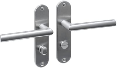 Intersteel Deurkruk Jura basic op schild ovaal 185x41mm wc 63/8mm rvs