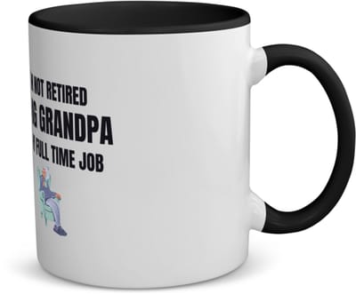 Akyol - im not retired being grandpa is my full time job koffiemok - theemok - zwart - Opa - opa cadeau - cadeau - pension - kantoorhumor - 350 ML inhoud