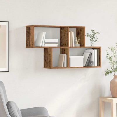 vidaXL Wandplank met plank Wandgemonteerd Bruin Bewerkt hout