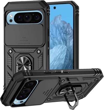 Duurzame en Schokbestendige Hoes voor Google Pixel 10 Pro met Sliding Camera en Kickstand Functie, Geschikt voor Magnetische Bevestiging