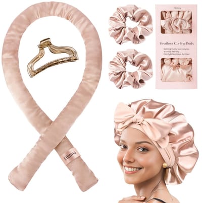 Livano Zijden Slaapmuts - Satijnen Nachtmuts - Silk Bonnet - Sleep Cap - Haarverzorging - Satin - Verstelbaar - Voor Zacht & Stralend Haar - 5-Delige Set - Goud