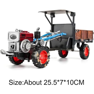 1:24 Schaal Lopende Tractor Auto Model Speelgoed Legering Diecast Geluid Licht Retro Landbouwvoertuigen Collectie Cadeaus Voor Kinderen gray