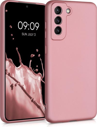 kwmobile telefoonhoesje geschikt voor Samsung Galaxy S21 FE - Hoesje voor smartphone - Back cover in metallic roségoud